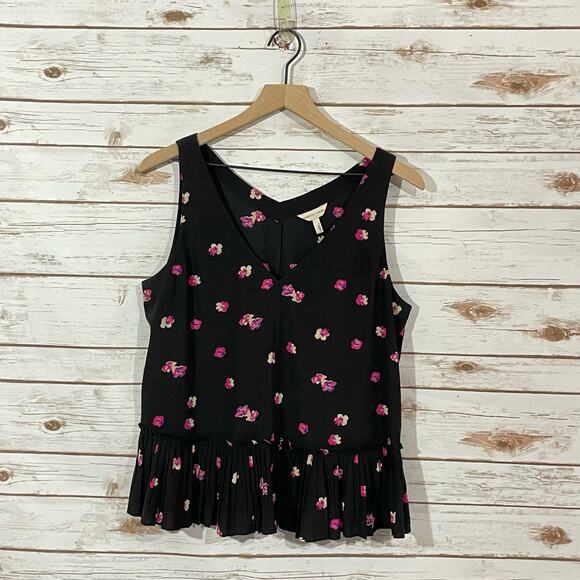 Rebecca Taylor Floriana Floral Stretch Silk Tank - Black - 8* - Picture 14 of 15